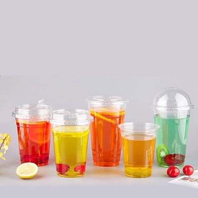 16 OZ Προσαρμοσμένο λογότυπο εκτυπωμένο σε σχήμα U PET/RPET ποτήρι ποτών για κομποστοποιητέο παγωτό