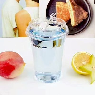 Χωρίς πλαστικό Boba Καφέ Πίνοντας Βιοδιασπώμενο PLA Κύπελλο με Κέπα για καταστήματα smoothie
